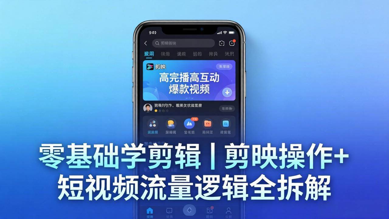 (18117期) 【零基础学剪辑】剪映操作+短视频流量逻辑全拆解|手把手教你剪出高完播高互动爆款视频 (18117期) 【零基础学剪辑】剪映操作+短视频流量逻辑全拆解|手把手教你剪出高完播高互动爆款视频