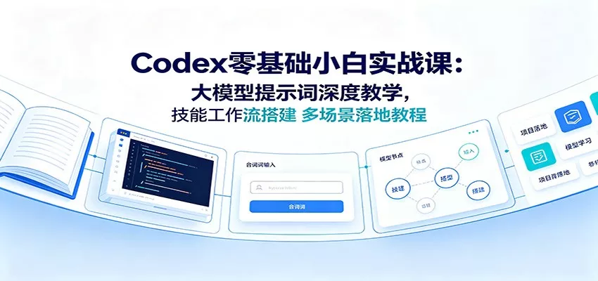 Codex零基础小白实战课：大模型提示词深度教学，技能工作流搭建多场景落地教程-卓越网创