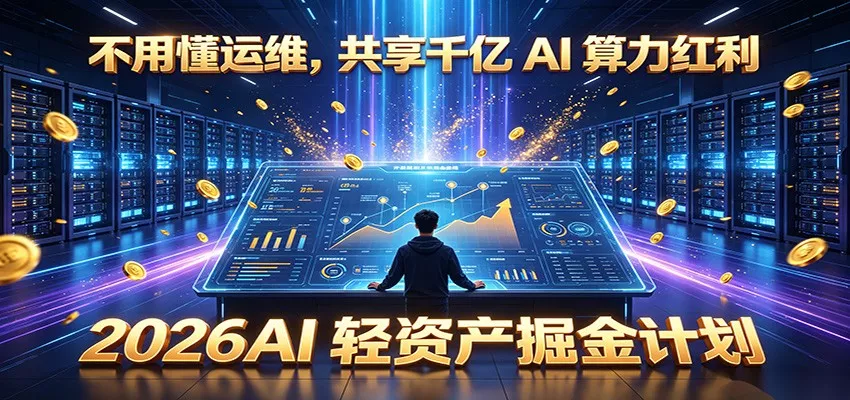 不用懂运维,共享千亿 AI 算力红利,2026AI 轻资产掘金计划-卓越网创