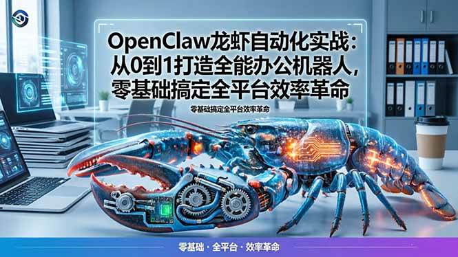 (17996期)OpenClaw龙虾自动化实战:从0到1打造全能办公机器人,零基础搞定全平台效率革命-卓越网创
