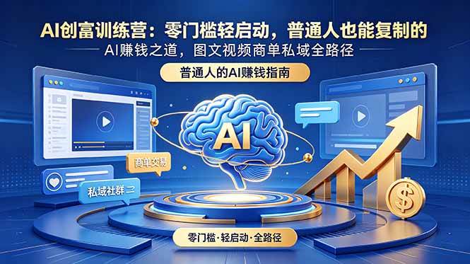 (18911期)AI创富训练营:零门槛轻启动,普通人也能复制的AI赚钱之道,图文视频商单私域全路径 (18911期)AI创富训练营:零门槛轻启动,普通人也能复制的AI赚钱之道,图文视频商单私域全路径