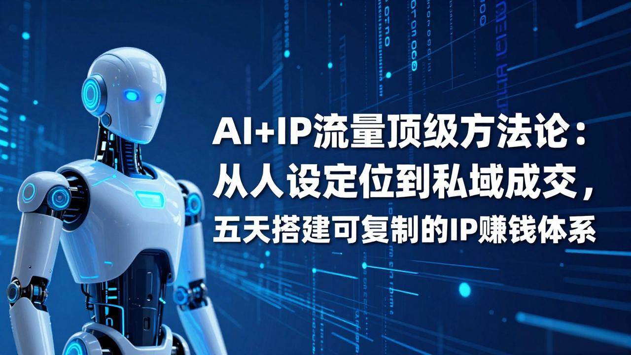 （17521期）AI+IP顶级方法论：从人设定位到私域成交，五天搭建可复制的IP赚钱体系-卓越网创