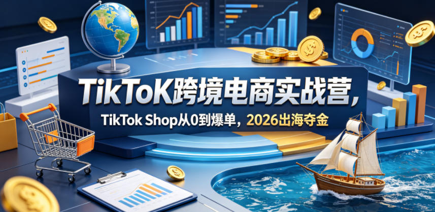 TikToK跨境电商实战营,TikTok Shop从0到爆单,2026出海夺金-卓越网创