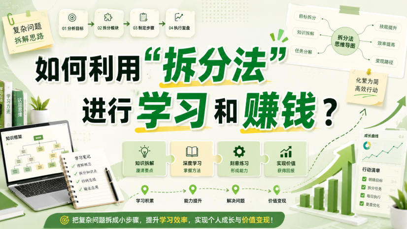 付费文章：如何利用“拆分法”进行学习和賺钱？-卓越网创