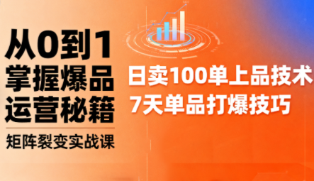 抖音小店爆品打造与矩阵裂变实战课-卓越网创