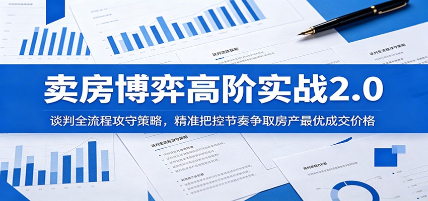卖房博弈高阶实战2.0:谈判全流程攻守策略,精准把控节奏争取房产最优成交价格-卓越网创