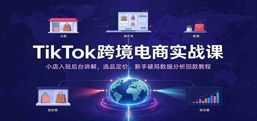 TikTok跨境电商实战课:小店入驻后台讲解,选品定价,新手破局数据分析回款教程 TikTok跨境电商实战课:小店入驻后台讲解,选品定价,新手破局数据分析回款教程