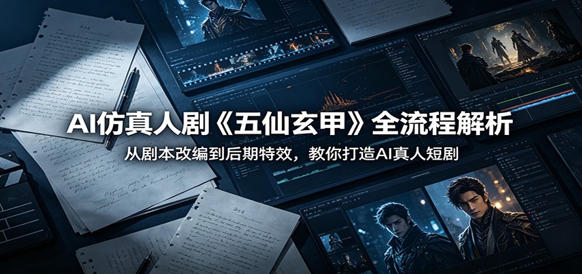 AI仿真人剧《五仙玄甲》全流程解析：从剧本改编到后期特效，教你打造AI真人短剧-卓越网创