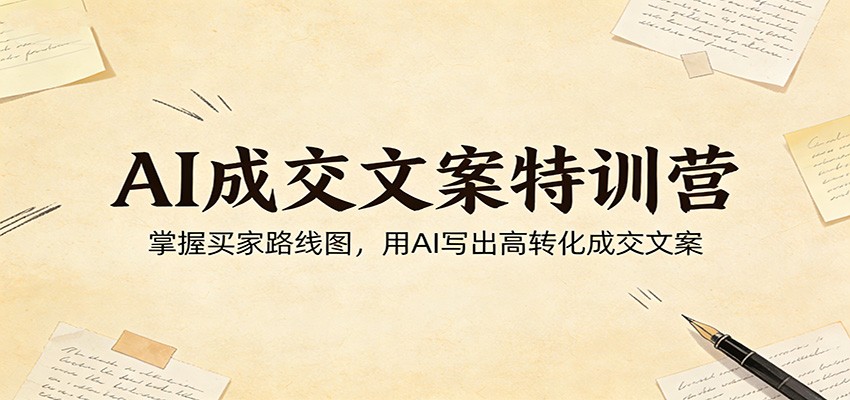 AI成交文案特训营:掌握买家路线图,用AI写出高转化成交文案-卓越网创