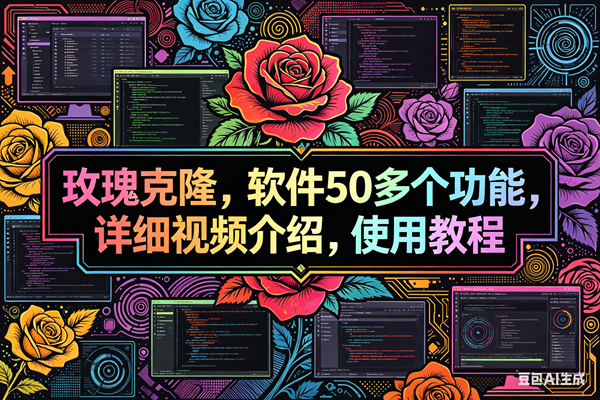 （18026期）玫瑰克隆，ai克隆软件，自媒体的神器，一键爆款，60多个功能的详细教程。-卓越网创