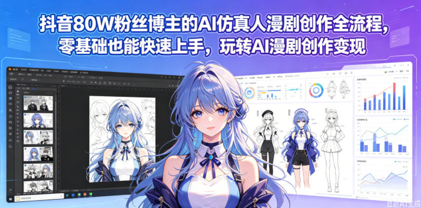 抖音80W粉丝博主的AI仿真人漫剧创作全流程,零基础也能快速上手,玩转AI漫剧创作变现 抖音80W粉丝博主的AI仿真人漫剧创作全流程,零基础也能快速上手,玩转AI漫剧创作变现