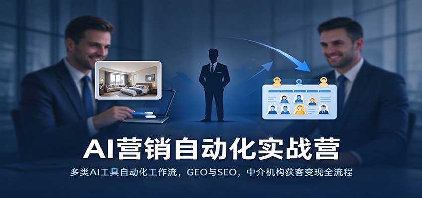AI营销自动化实战营：多类AI工具自动化工作流，GEO与SEO，中介机构获客变现全流程-卓越网创
