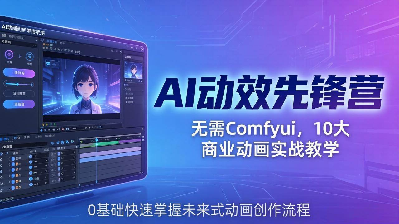 (18077期)AI 动效先锋营:无需Comfyui,10大商业动画实战教学,0基础快速掌握未来式动画创作流程 (18077期)AI 动效先锋营:无需Comfyui,10大商业动画实战教学,0基础快速掌握未来式动画创作流程