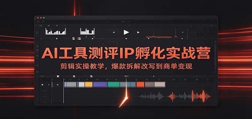 AI工具测评IP孵化实战营：剪辑实操教学，爆款拆解改写到商单变现-卓越网创