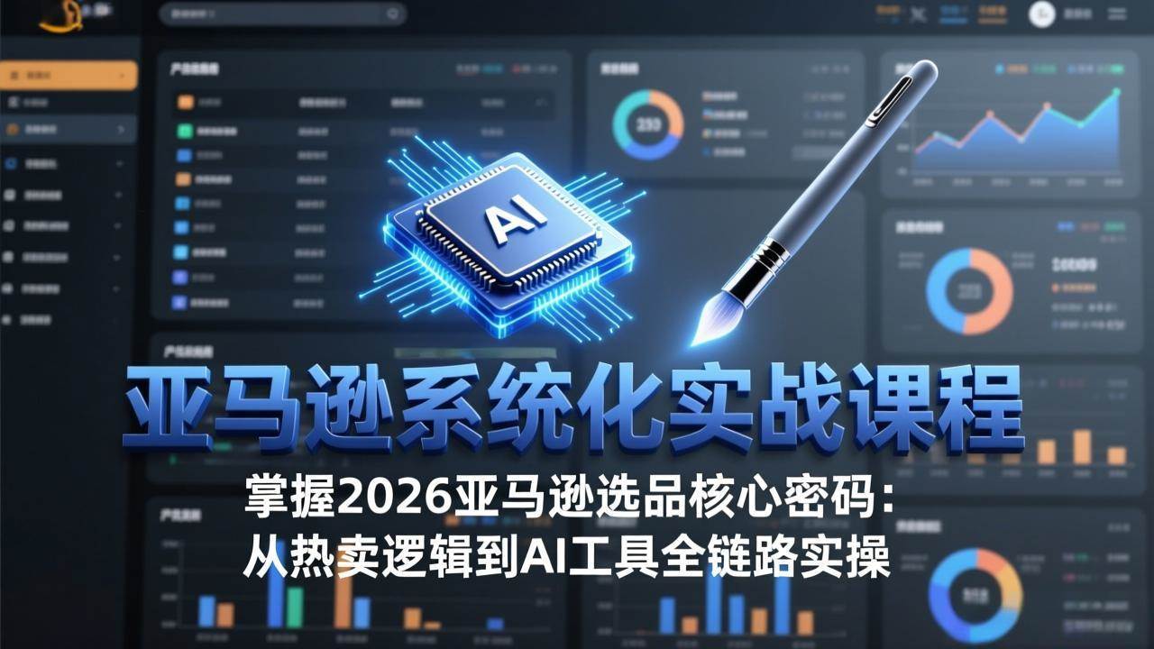 （17591期）亚马逊系统化实战课-更新3月：2026最新选品方法论，从热卖原因分析到AI作图，提升选品成功率-卓越网创