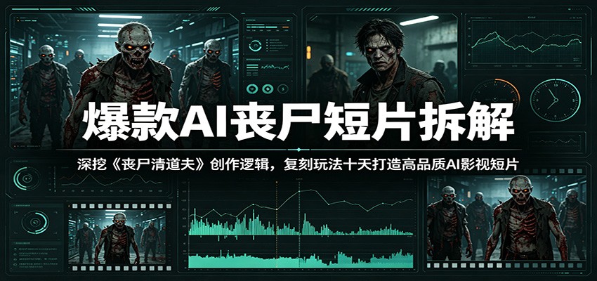 爆款AI丧尸短片拆解：深挖《丧尸清道夫》创作逻辑，复刻玩法快速打造高品质AI影视短片-卓越网创