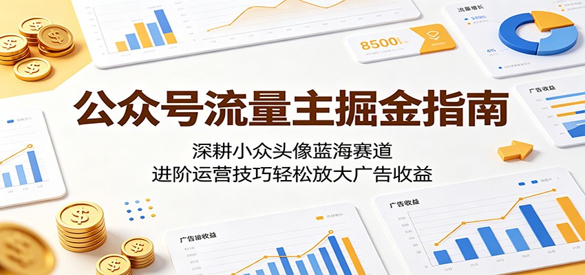 公众号流量主掘金指南:深耕小众头像蓝海赛道,进阶运营技巧轻松放大广告收益 公众号流量主掘金指南:深耕小众头像蓝海赛道,进阶运营技巧轻松放大广告收益