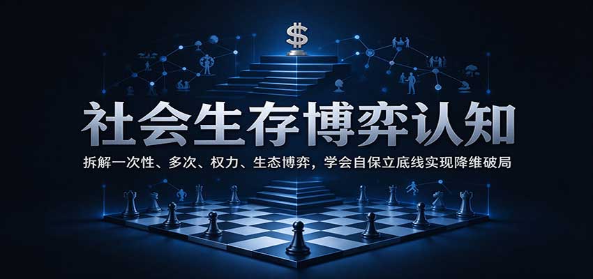 社会生存博弈认知：拆解一次性、多次、权力、生态博弈，学会自保立底线实现降维破局-卓越网创