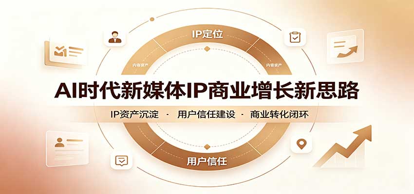 AI时代新媒体IP商业增长新思路：摒弃复杂运营套路，用极简思维打通获客路径-卓越网创
