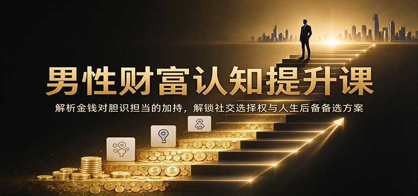 男性财富认知提升课:解析金钱对胆识担当的加持,解锁社交选择权与人生后备备选方案 男性财富认知提升课:解析金钱对胆识担当的加持,解锁社交选择权与人生后备备选方案