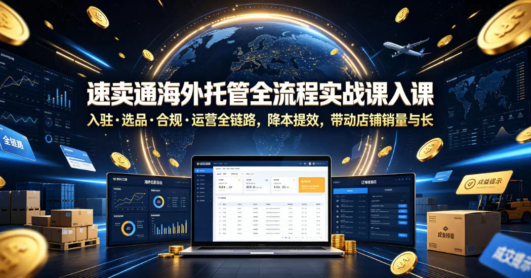 速卖通海外托管全流程实战课入驻・选品・合规・运营全链路,降本提效,带动店铺销量与收益增长 速卖通海外托管全流程实战课入驻・选品・合规・运营全链路,降本提效,带动店铺销量与收益增长