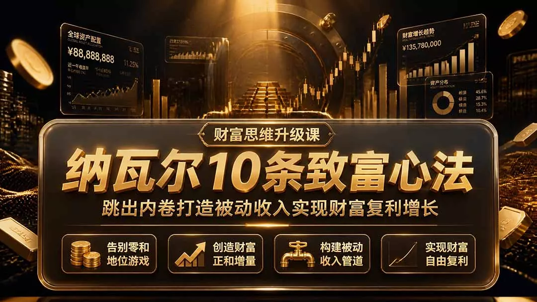 付费文章:纳瓦尔10条致富心法,跳出内卷打造被动收入实现财富复利增长-卓越网创