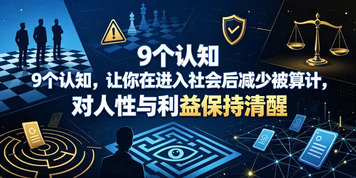付费文章：9个认知，让你在进入社会后减少被算计，对人性与利益保持清醒-卓越网创