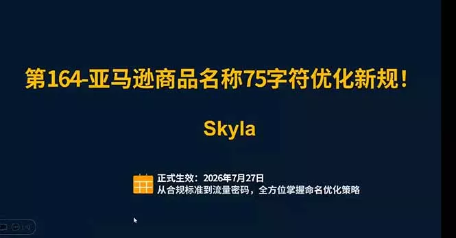 亚马逊跨境实战课：全品类选品逻辑｜SP/SB/SD广告精细化｜新品打爆旺季爆单全套运营教程