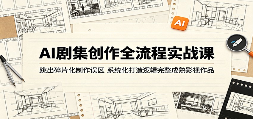 AI剧集创作全流程实战课:跳出碎片化制作误区,系统化打造逻辑完整成熟影视作品 AI剧集创作全流程实战课:跳出碎片化制作误区,系统化打造逻辑完整成熟影视作品