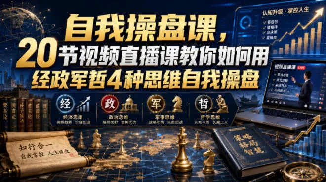 自我操盘课,20节视频直播课教你如何用经政军哲4种思维自我操盘 自我操盘课,20节视频直播课教你如何用经政军哲4种思维自我操盘