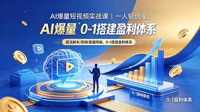(18652期)AI爆量短视频实战课|一人轻创业,算法脚本剪辑直播同城,0-1搭建盈利体系 (18652期)AI爆量短视频实战课|一人轻创业,算法脚本剪辑直播同城,0-1搭建盈利体系