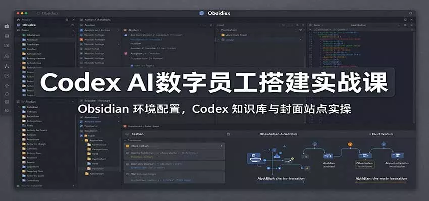 Codex AI数字员工搭建实战课：Obsidian 环境配置，Codex 知识库与封面站点实操-卓越网创