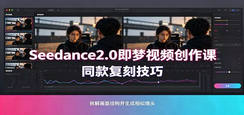 Seedance2.0即梦视频创作课:剧本式视频制作,同款复刻技巧,多行业案例落地教学-卓越网创