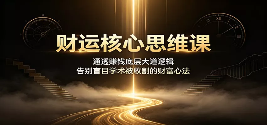 财运核心思维课:通透赚钱底层大道逻辑,告别盲目学术被收割的财富心法-卓越网创