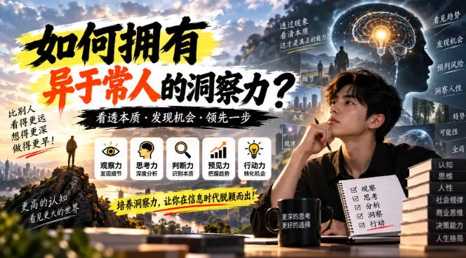 某公众号付费文章：如何拥有异于常人的洞察力？-卓越网创
