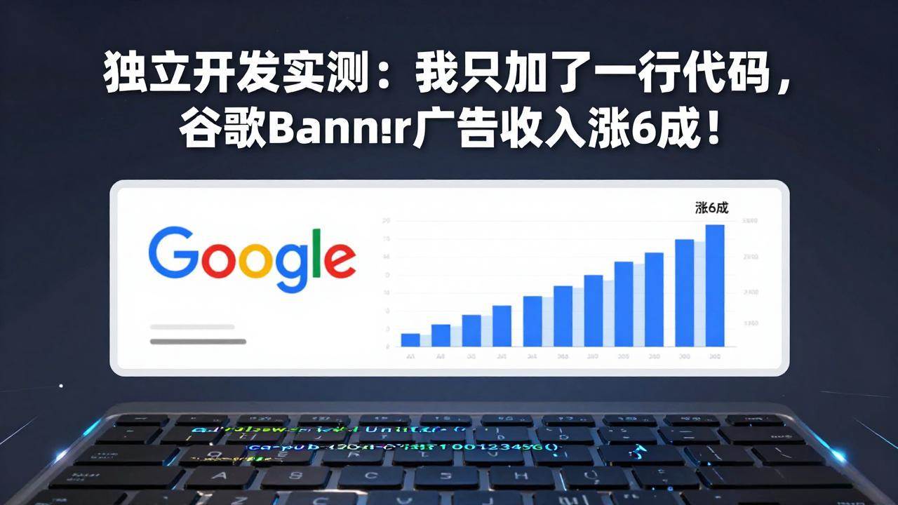 （17574期）付费文章：独立开发实测：我只加了一行代码，谷歌Banner广告收入涨6成！-卓越网创