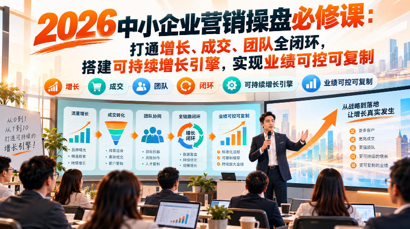 2026中小企业营销操盘必修课：打通增长、成交、团队全闭环，搭建可持续增长引擎，实现业绩可控可复制-卓越网创