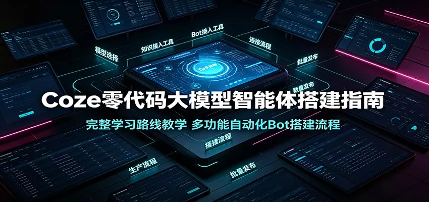Coze零代码大模型智能体搭建指南：完整学习路线教学，多功能自动化Bot搭建流程-卓越网创