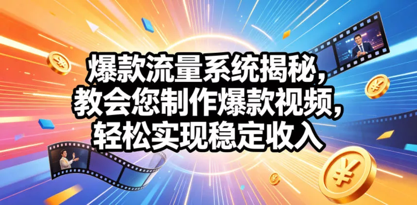 爆款流量系统揭秘,教会您制作爆款视频,轻松实现稳定收入【原创双语字幕】-卓越网创