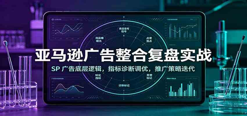 亚马逊广告整合复盘实战：SP广告底层逻辑，指标诊断调优，推广策略迭代-卓越网创