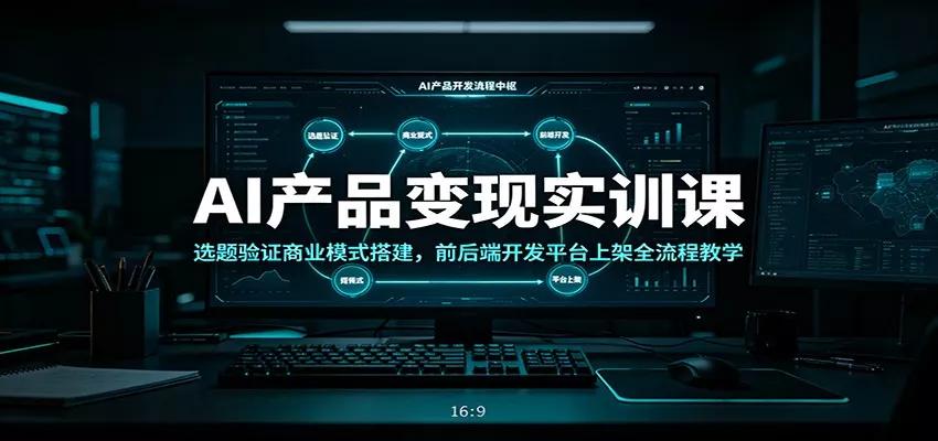 AI产品变现实训课：选题验证商业模式搭建，前后端开发平台上架全流程教学-卓越网创