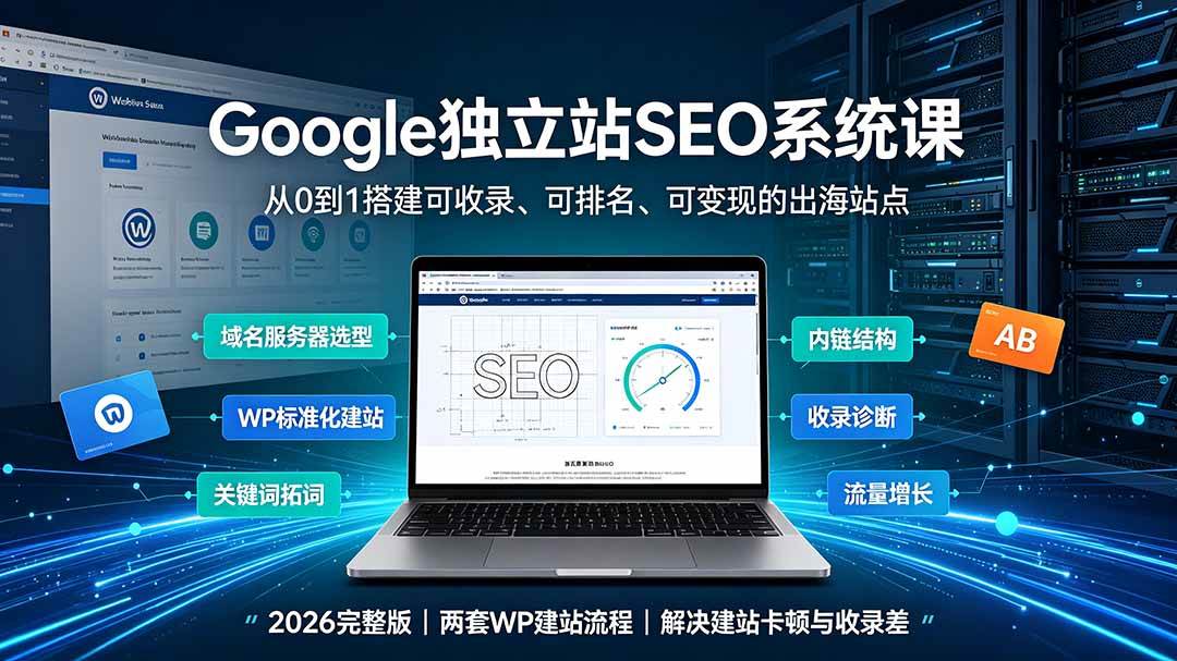 (19426期)Google独立站SEO-7月系统课:出海基建×WordPress建站×AI内容生产×站内外优化×Search Console×AdSense变现 (19426期)Google独立站SEO-7月系统课:出海基建×WordPress建站×AI内容生产×站内外优化×Search Console×AdSense变现