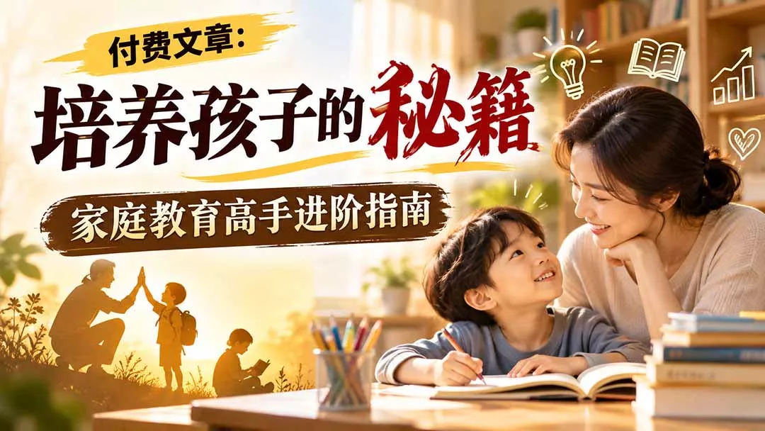 付费文章：培养孩子的秘籍，家庭教育高手进阶指南-卓越网创