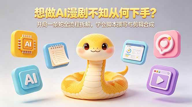 (18550期)想做AI漫剧不知从何下手?开局一条蛇全流程拆解,学会脚本撰写与剪辑合成 (18550期)想做AI漫剧不知从何下手?开局一条蛇全流程拆解,学会脚本撰写与剪辑合成