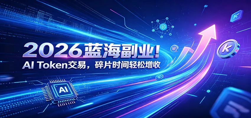 2026蓝海副业!AI Token交易,碎片时间轻松增收-卓越网创