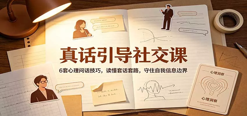 真话引导社交课：6套心理问话技巧，读懂套话套路，守住自我信息边界-卓越网创