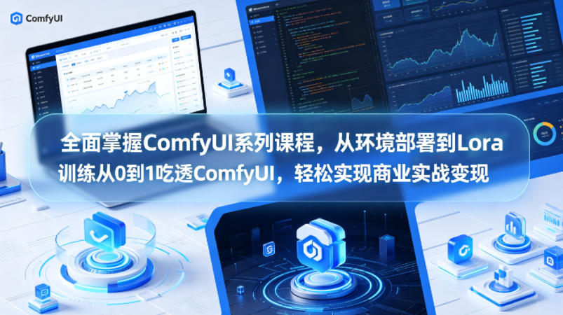 全面掌握ComfyUI系列课程，从环境部署到Lora训练从0到1吃透ComfyUI，轻松实现商业实战变现-卓越网创