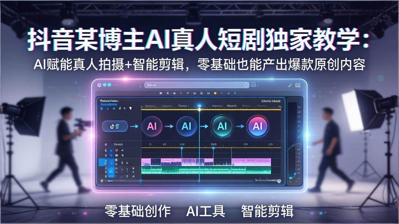 （17942期）抖音某博主AI真人短剧独家教学：AI赋能真人拍摄+智能剪辑，零基础也能产出爆款原创内-卓越网创