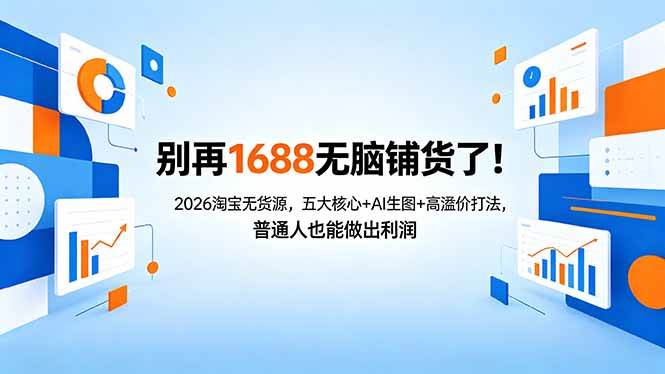 (18236期)别再1688无脑铺货了!2026淘宝无货源,五大核心+AI生图+高溢价打法,普通人也能做出利润-卓越网创