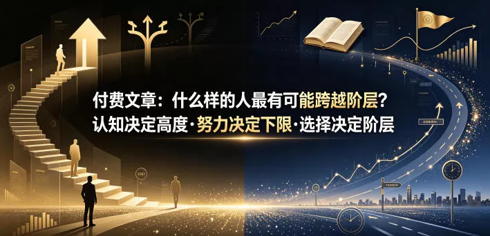付费文章:什么样的人最有可能跨越阶层?认知决定高度·努力决定下限·选择决定阶层 付费文章:什么样的人最有可能跨越阶层?认知决定高度·努力决定下限·选择决定阶层